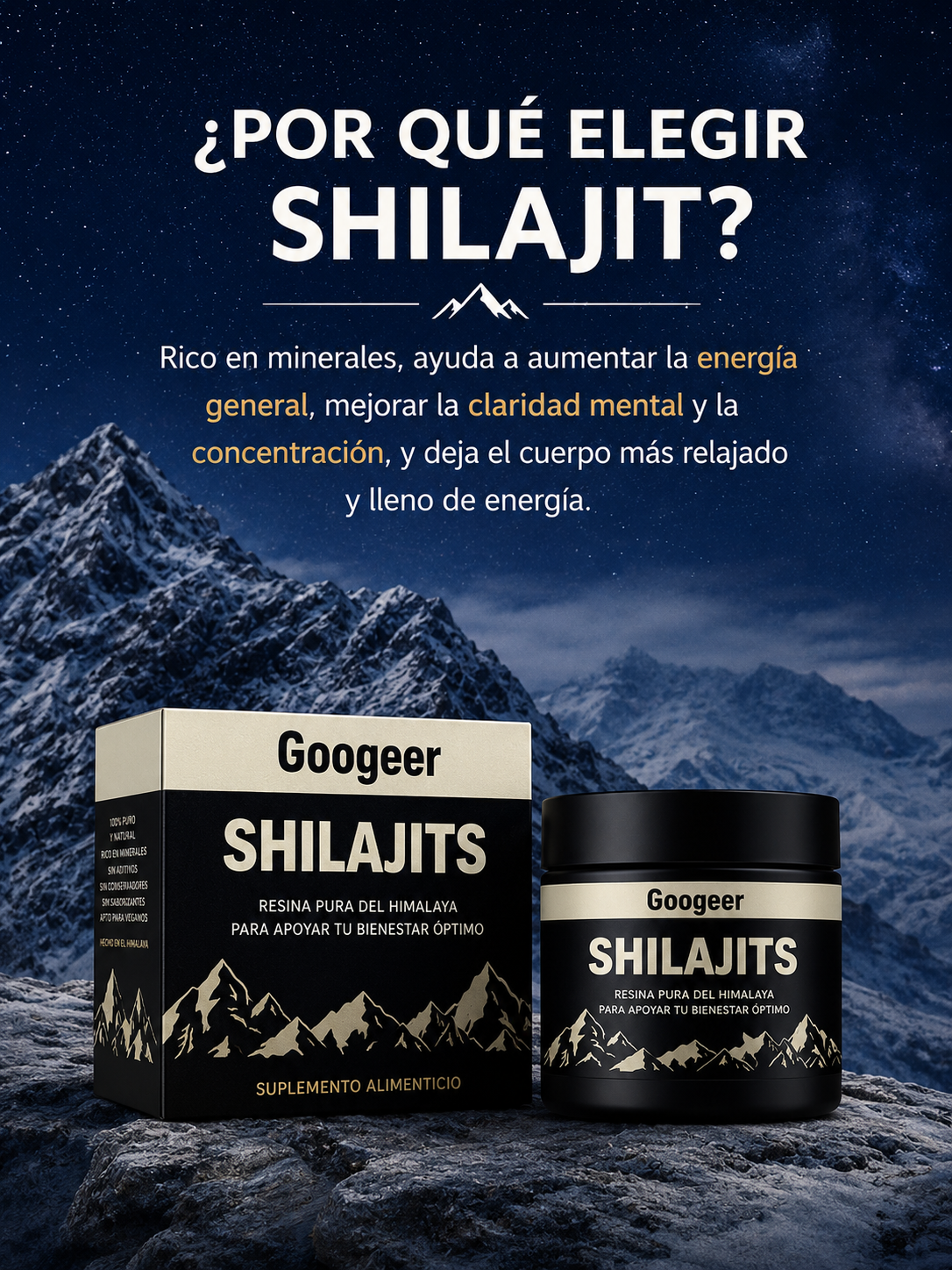 Shilajit 100% Puro | Fuente de Energía Vital del Himalaya