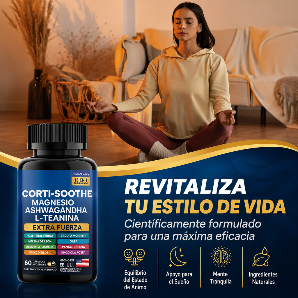 Corti-Soothe 13 en 1 – Control del Estrés, Calma Mental y Bienestar Diario