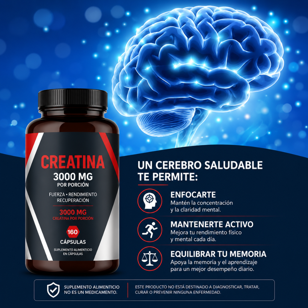 Creatina 3000MG 160 Cápsulas – Fuerza, Energía y Recuperación Muscular